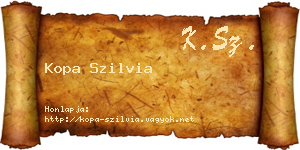 Kopa Szilvia névjegykártya