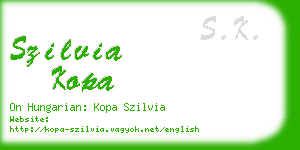 szilvia kopa business card